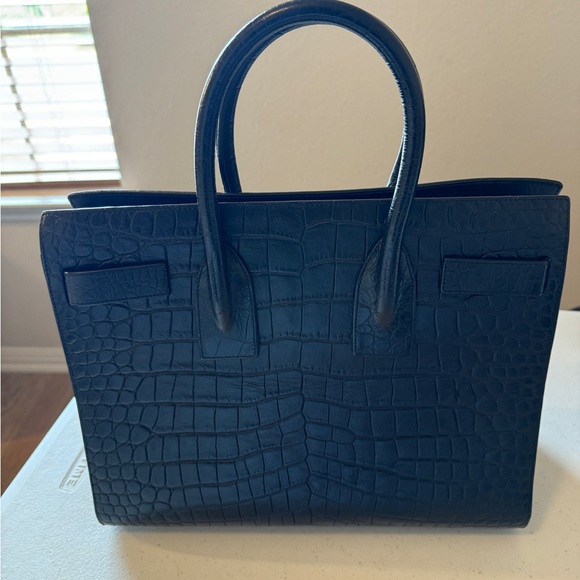 RARE Black YSL Saint Laurent Croc Sac De Jour Small Tote Bag. Fits Everything - Picture 7 of 13